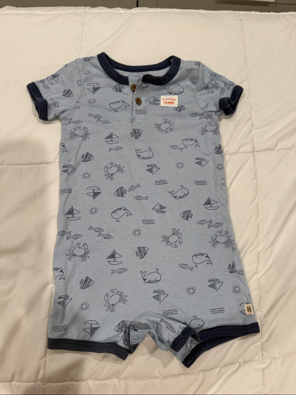 NWOT A Little Dreamer Light Blue Short-Sleeve One-Piece Bodysuit